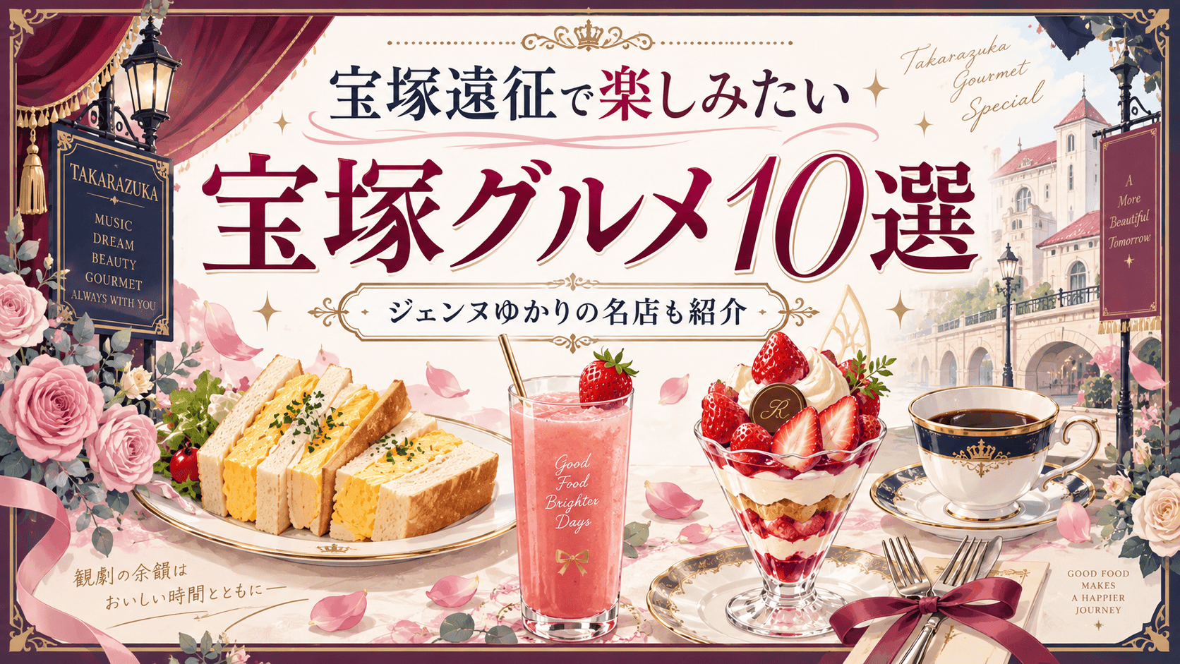 宝塚大劇場周辺グルメ10選|ジェンヌゆかりの名店・観劇前後におすすめ